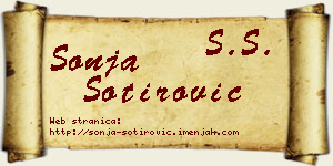 Sonja Sotirović vizit kartica